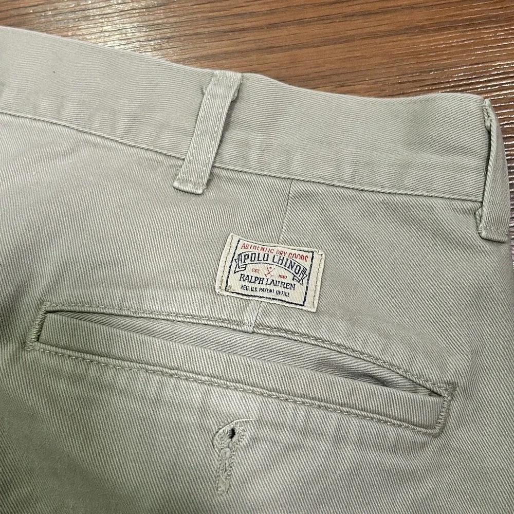 Polo Ralph Lauren Pleated Chino Pants‎ Mens 36x29 Tan Khaki Made in USA Vintage